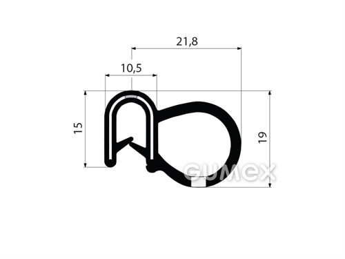 GUMMIPROFIL PIRELI U-FORM MIT SEITLICHER DICHTUNG - DICHTUNG MIT ARMIERUNG - EPDM